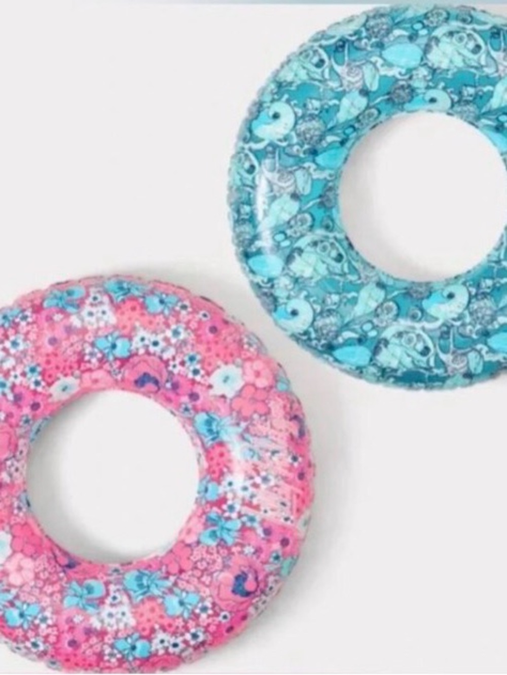 Lilly Pulitzer Pink & Teal Floral Inflatable Pool Rings